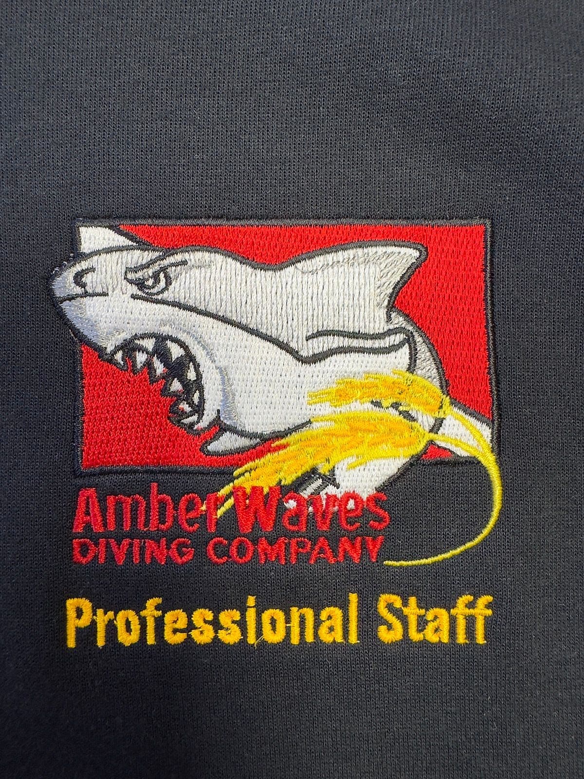 AmberWaves Diving Co, multi-color embroidery detail