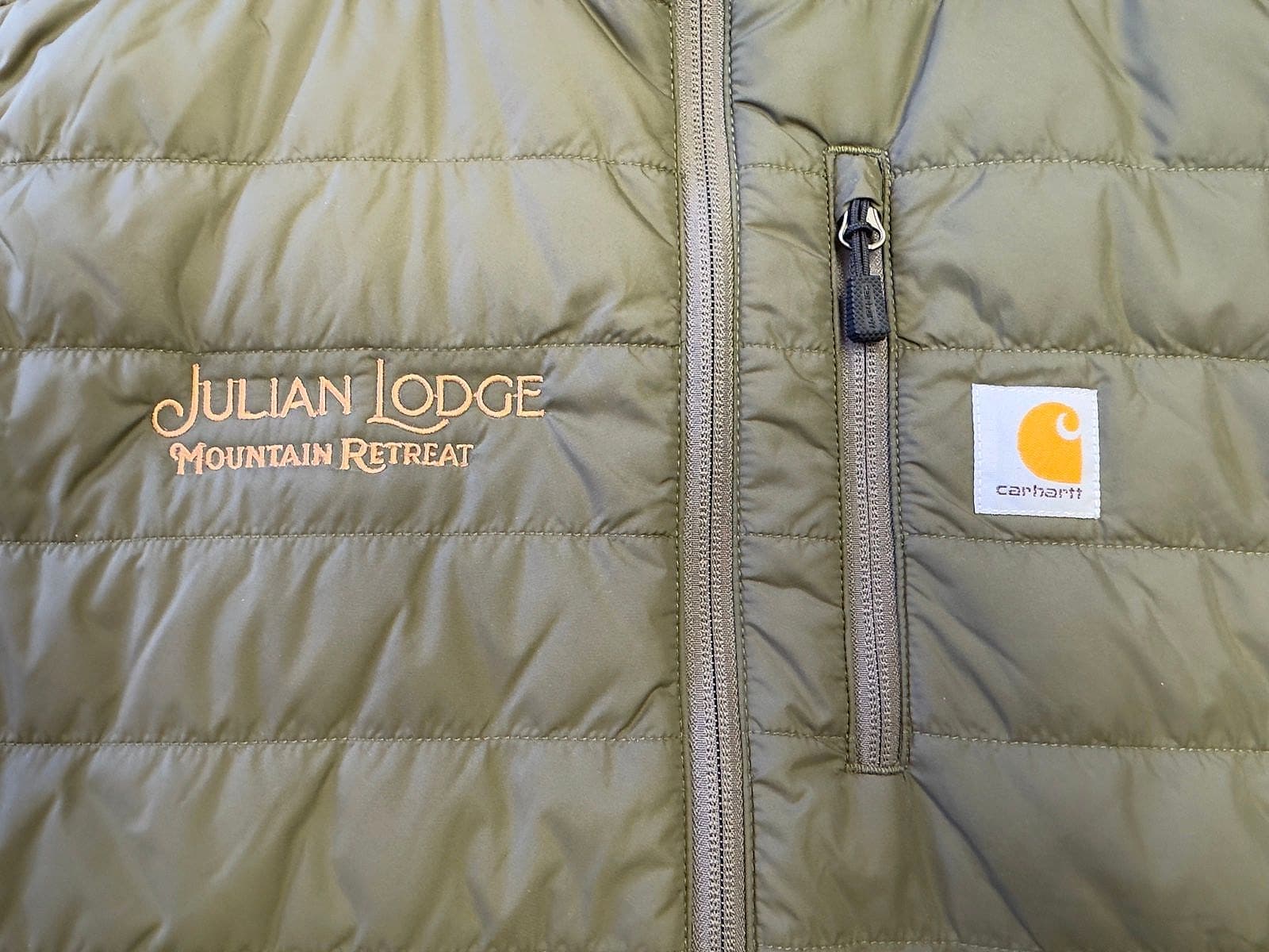 Julian Lodge Mountain Retreat, embroidered Carhartt jackets